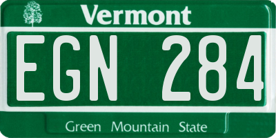 VT license plate EGN284
