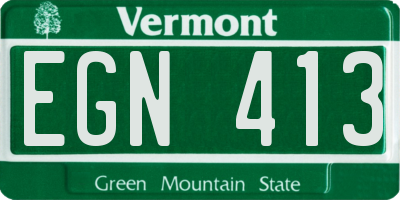 VT license plate EGN413