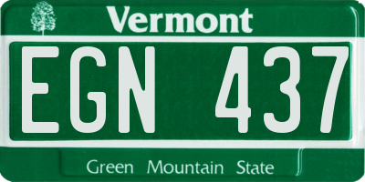 VT license plate EGN437