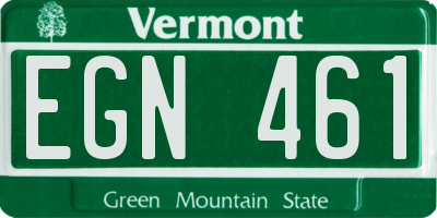 VT license plate EGN461
