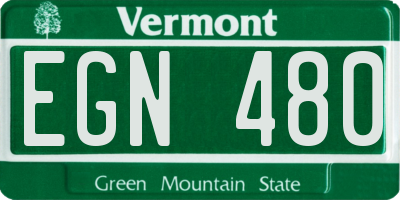 VT license plate EGN480