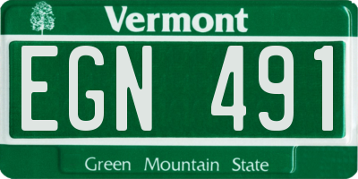 VT license plate EGN491