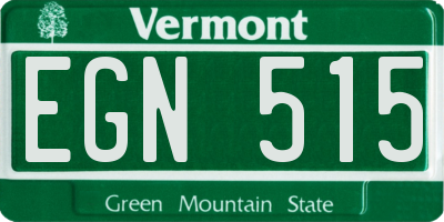 VT license plate EGN515