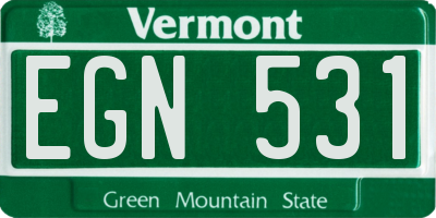 VT license plate EGN531
