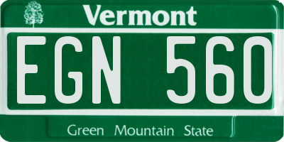 VT license plate EGN560