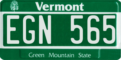 VT license plate EGN565