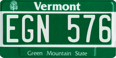 VT license plate EGN576