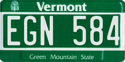 VT license plate EGN584