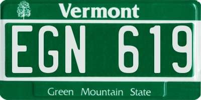VT license plate EGN619