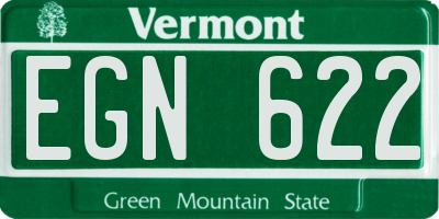 VT license plate EGN622