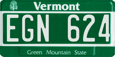 VT license plate EGN624