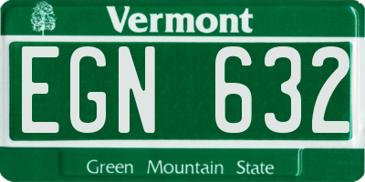 VT license plate EGN632