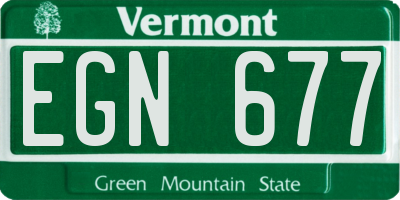 VT license plate EGN677