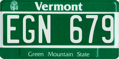 VT license plate EGN679