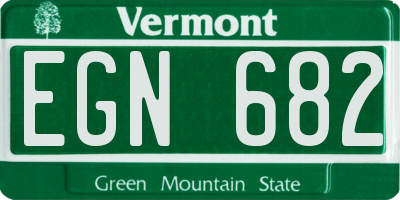 VT license plate EGN682