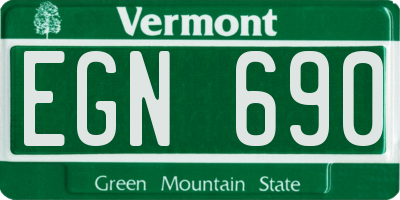 VT license plate EGN690
