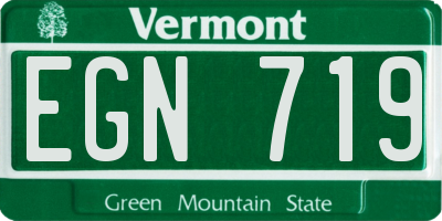 VT license plate EGN719
