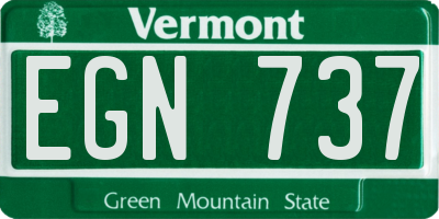 VT license plate EGN737