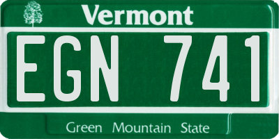 VT license plate EGN741