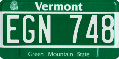 VT license plate EGN748