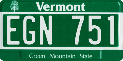 VT license plate EGN751