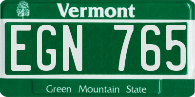 VT license plate EGN765