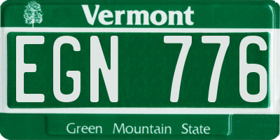 VT license plate EGN776