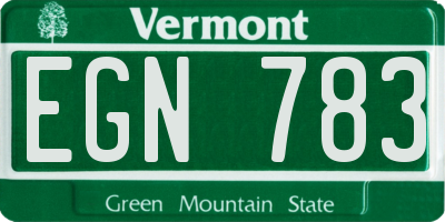 VT license plate EGN783