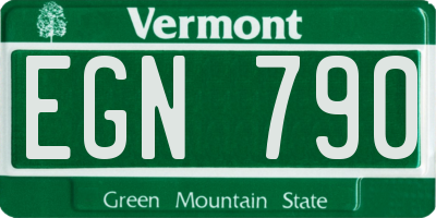 VT license plate EGN790