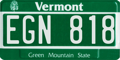 VT license plate EGN818