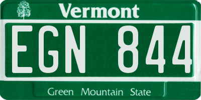 VT license plate EGN844