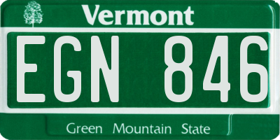 VT license plate EGN846