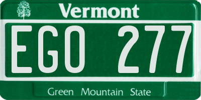 VT license plate EGO277