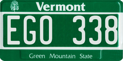 VT license plate EGO338