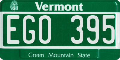 VT license plate EGO395