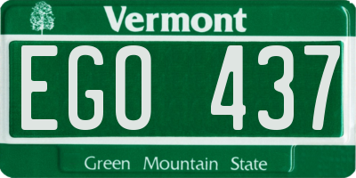 VT license plate EGO437