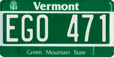 VT license plate EGO471