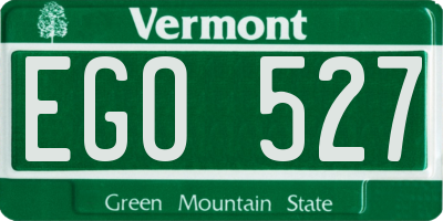 VT license plate EGO527