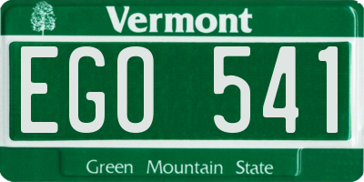 VT license plate EGO541
