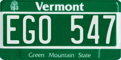 VT license plate EGO547