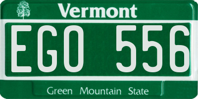 VT license plate EGO556