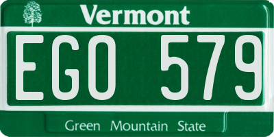 VT license plate EGO579