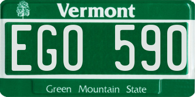 VT license plate EGO590