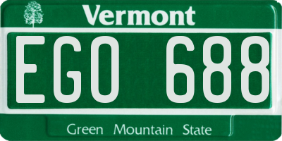 VT license plate EGO688