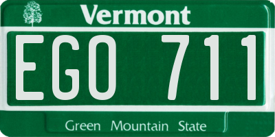 VT license plate EGO711