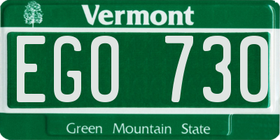 VT license plate EGO730