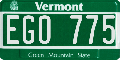 VT license plate EGO775