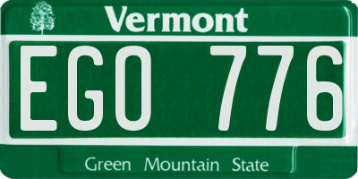 VT license plate EGO776