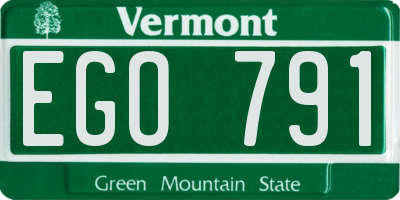 VT license plate EGO791