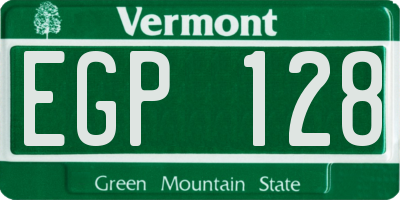 VT license plate EGP128